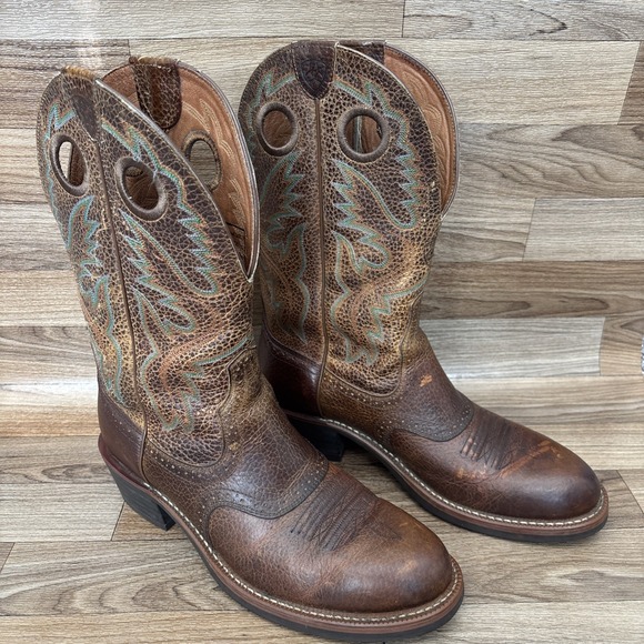 Ariat Other - Ariat Buckaroo Stockman Western Cowboy Boots Brown Mens Size 11D Rodeo Ranch